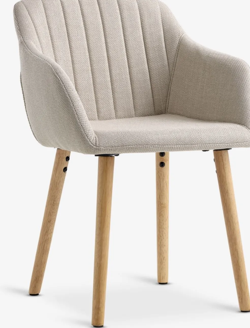 ADSLEVSilla de comedor ADSLEV tela beis/color roble natural