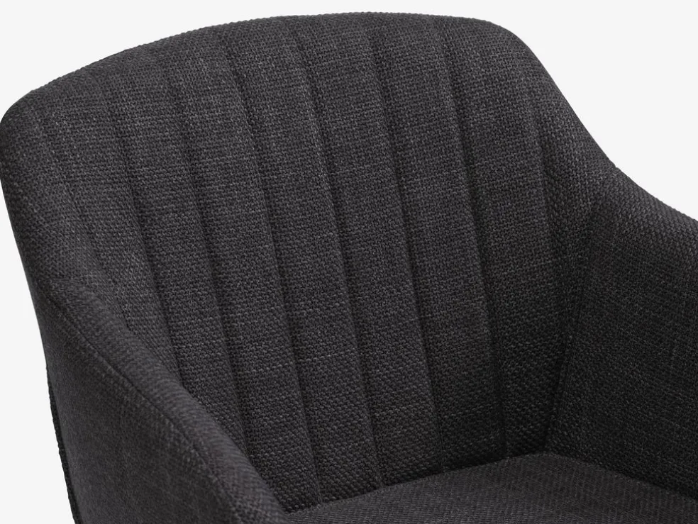 ADSLEVSilla de comedor ADSLEV tela gris antracita/negro