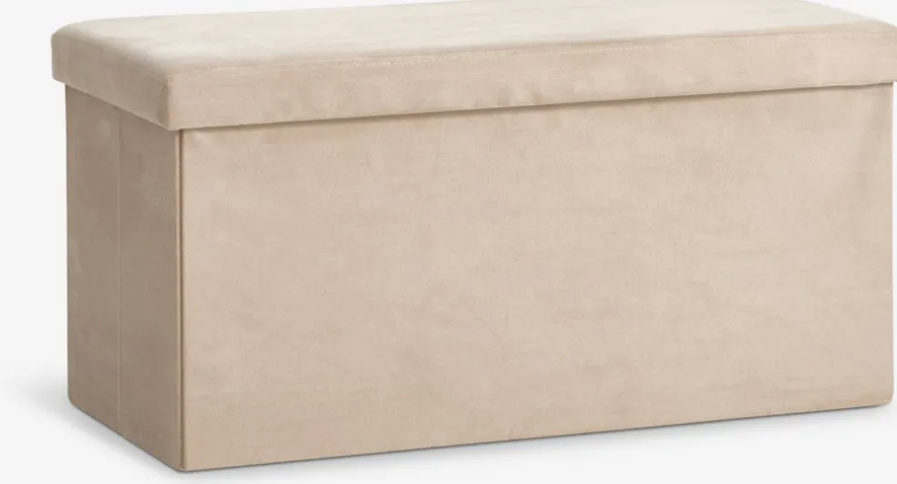 AUNINGPuf AUNING 76x38 con almacenaje terciopelo arena oscuro