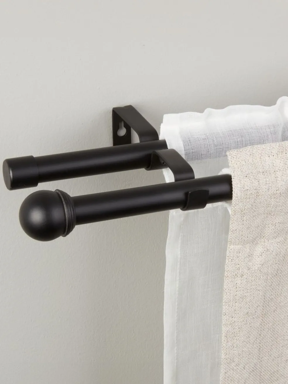 BALLBarra de cortina doble BALL 120-210cm