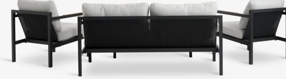 BEJSTRUPConjunto muebles jardín BEJSTRUP 4 plazas gris
