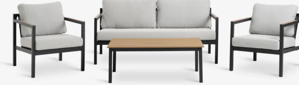 BEJSTRUPConjunto muebles jardín BEJSTRUP 4 plazas gris