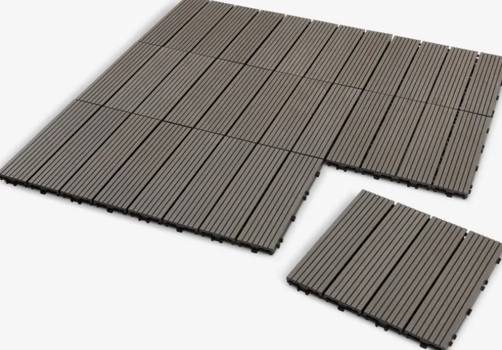 BRUDEANDBaldosa BRUDEAND A30xL30 madera artificial marrón 9 unidades