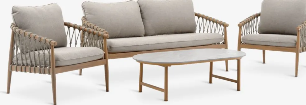 DRUMMEHOLMConjunto muebles jardín DRUMMEHOLM 5 plazas natural