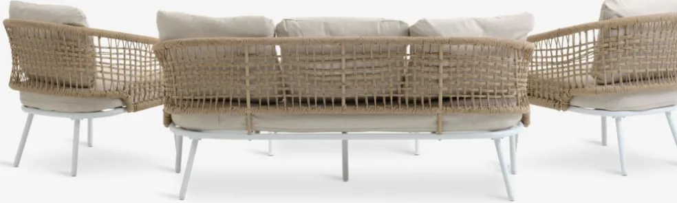 DYVIGConjunto muebles jardín DYVIG 5 plazas secado rápido blanco