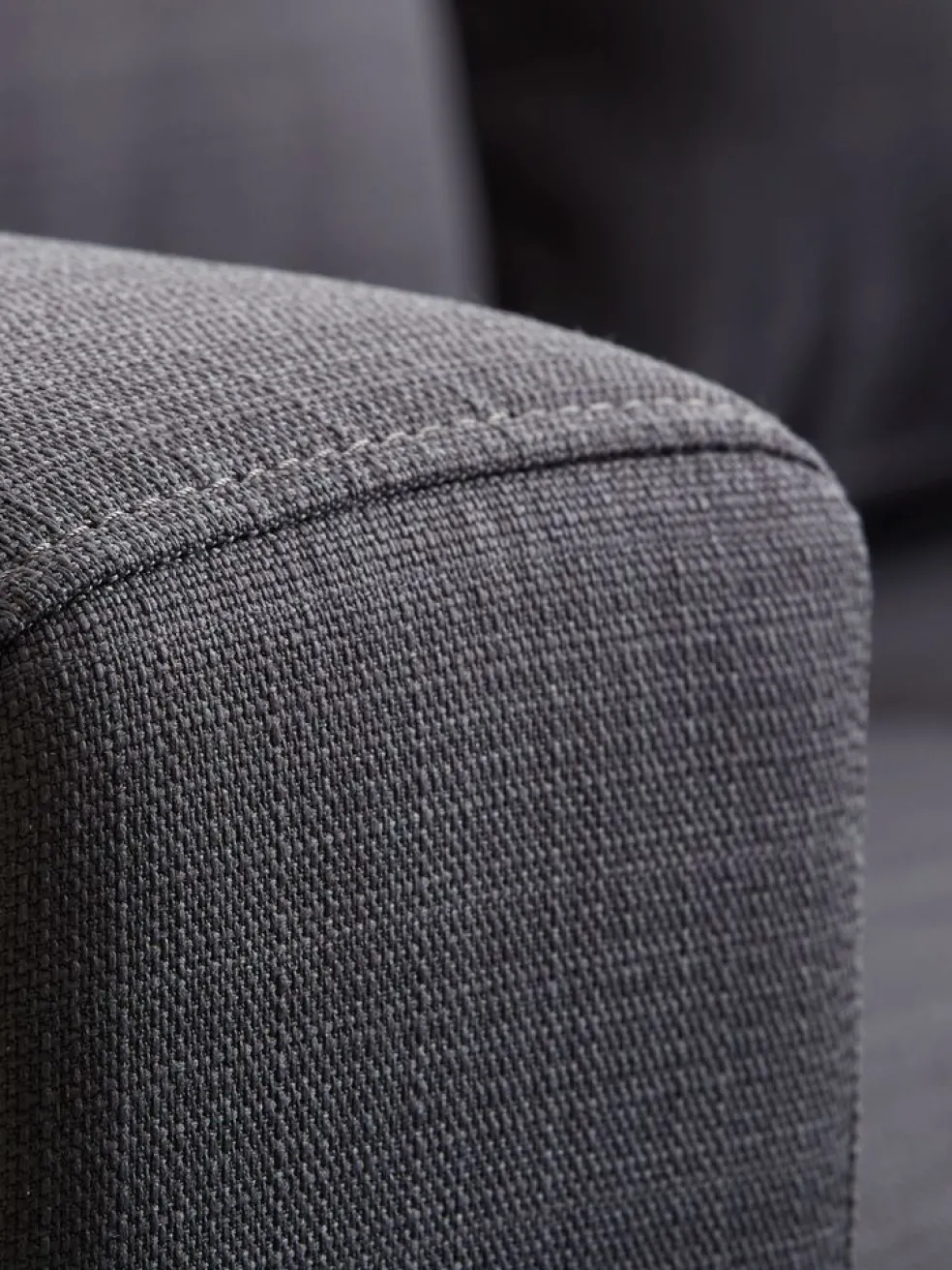 EGENSESofá EGENSE chaise longue tela gris oscuro