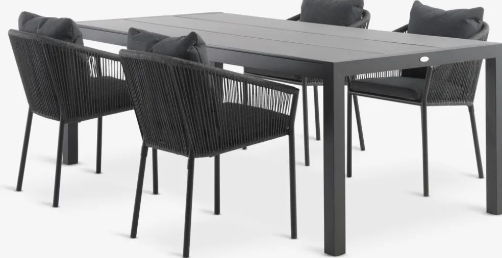 HAGEN + GILJAMesa HAGEN L214 + 4 sillas GILJA gris