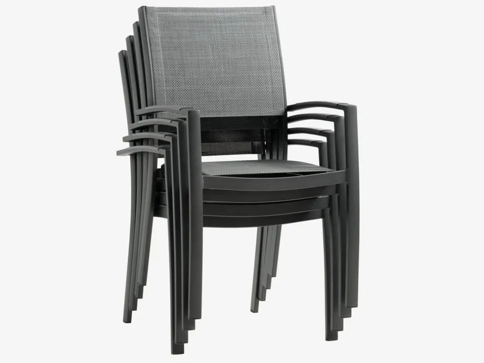 HAGEN + STRANDBYMesa HAGEN L214 + 4 sillas STRANDBY gris