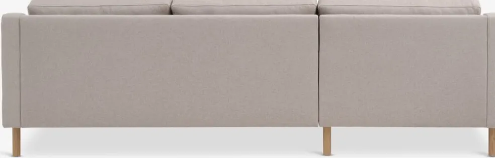 HELLERUPSofá HELLERUP chaise longue tela beis/roble natural