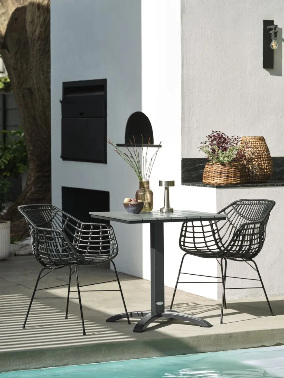 HOBROMesa de balcón HOBRO A70xL70 gris