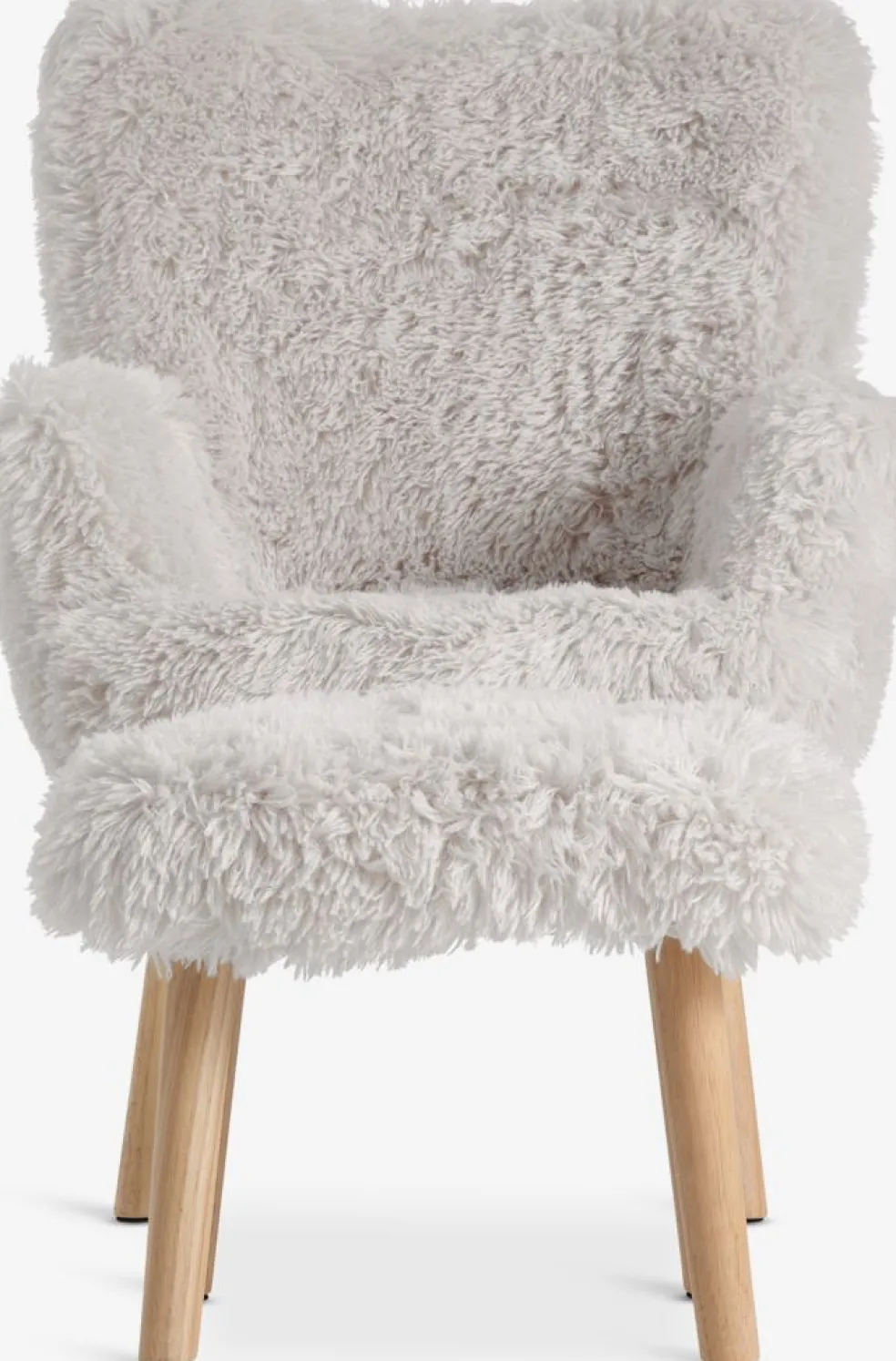 HVILSTEDSillón HVILSTED con reposapiés felpa blanco crudo/natural