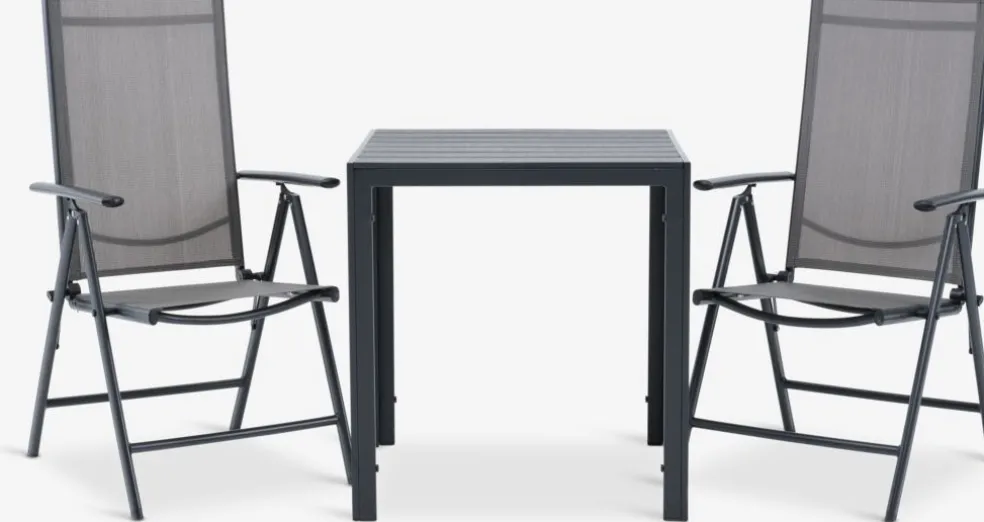 JERSORE + MELLBYMesa JERSORE L70 + 2 sillas MELLBY negro