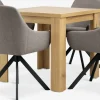JUNGEN + ROSTRUPMesa JUNGEN L80/160 roble cálido + 4 sillas ROSTRUP arena