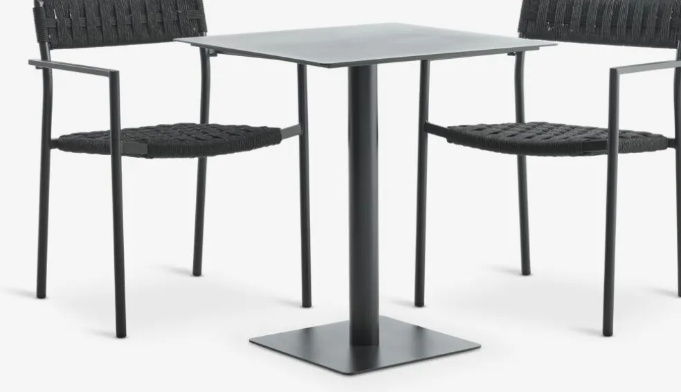 KAPPRUET + TRILLEVALLENMesa KAPPRUET L65 + 2 sillas TRILLEVALLEN negro