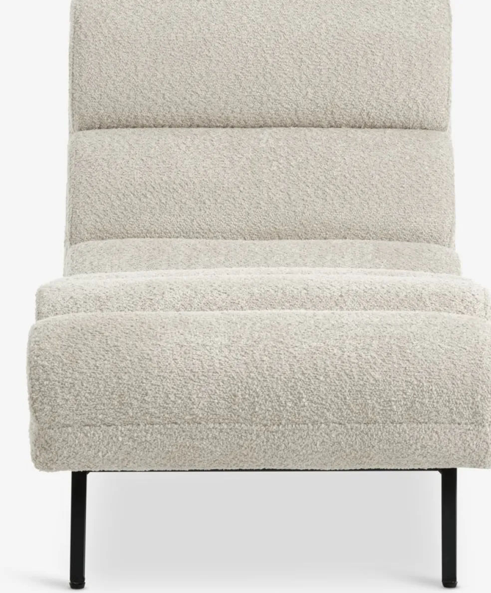 LINDELSESillón chaise longue LINDELSE felpa beis/negro