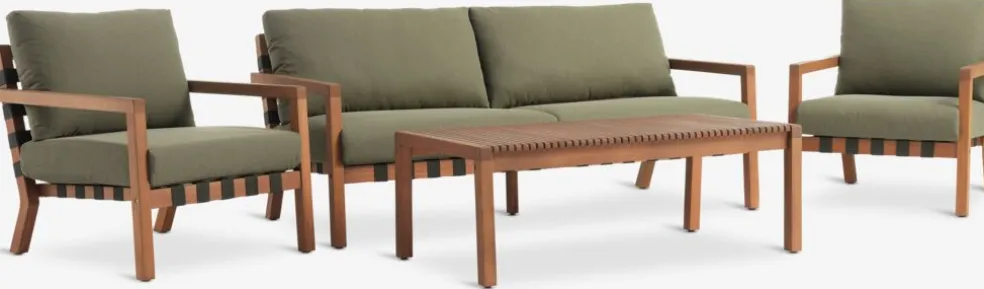 LITSBACKENConjunto muebles jardín LITSBACKEN 4,5 plazas madera dura