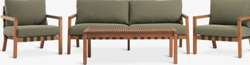 LITSBACKENConjunto muebles jardín LITSBACKEN 4,5 plazas madera dura