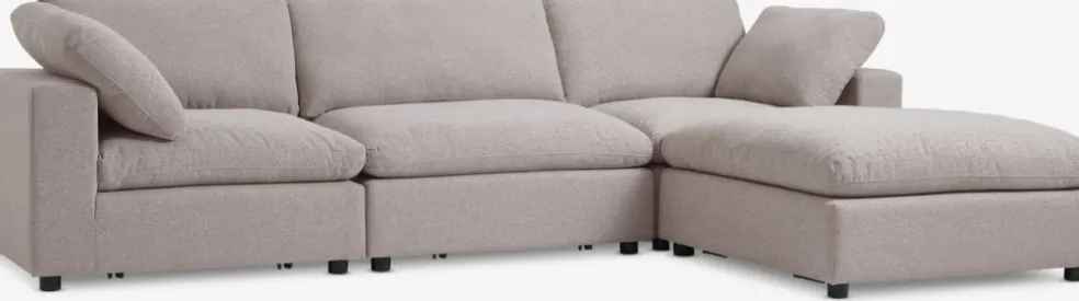 LYBYSofá modular LYBY 3 plazas chaise longue tela arena