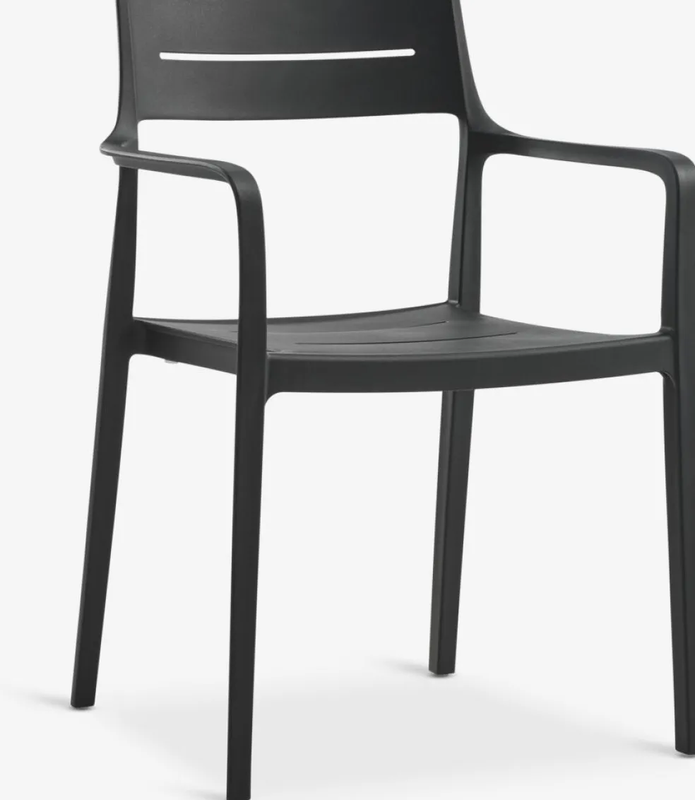 MARIELYST + INGSTRUPMesa MARIELYST L150 gris + 4 sillas INGSTRUP negro
