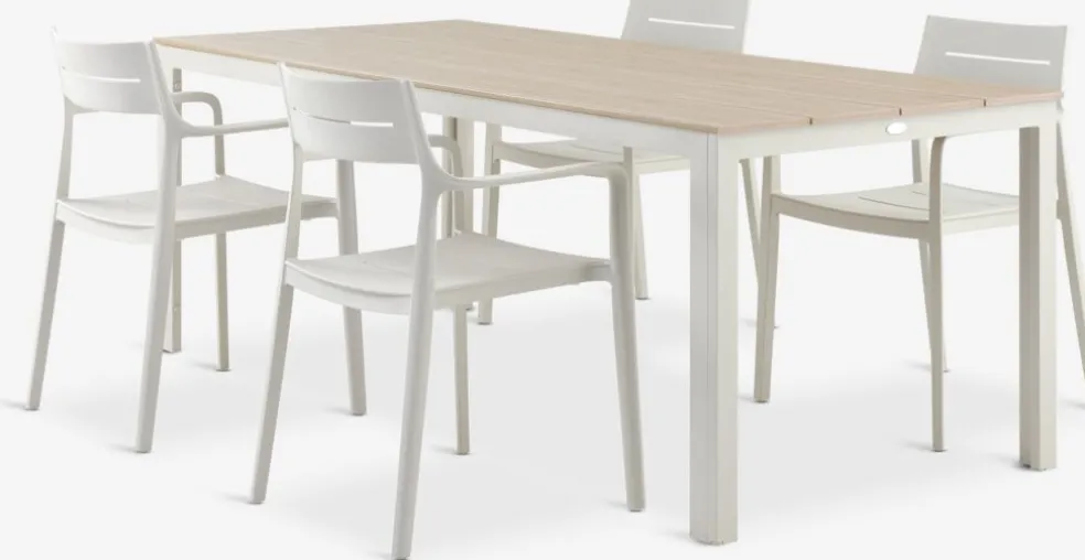 MARIELYST + INGSTRUPMesa MARIELYST L205 + 4 sillas INGSTRUP beis
