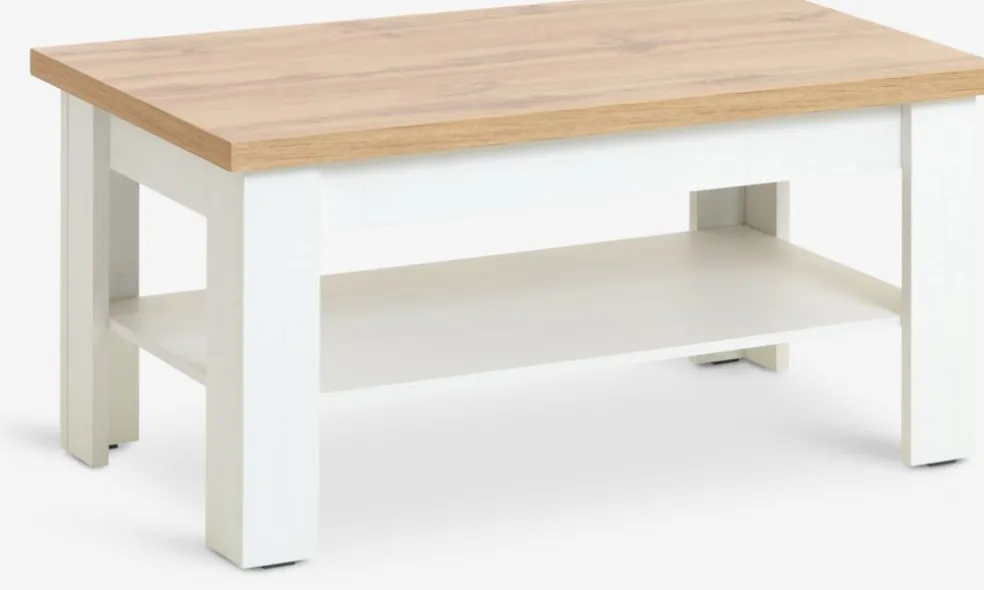 MARKSKELMesa de centro MARKSKEL 60x110 blanco/color roble salvaje