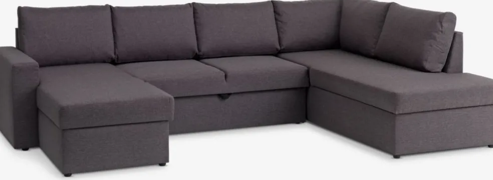 MARSLEVSofá cama rinconera MARSLEV tela gris oscuro