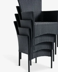 MOSS + AIDTMesa MOSS L214/315 gris + 4 sillas AIDT negro