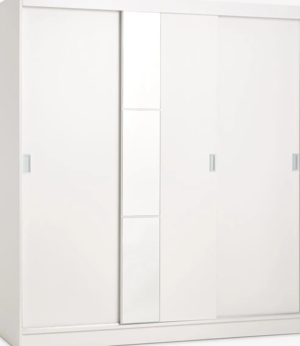 ODDERArmario ODDER 179x201 3 puertas correderas con espejo blanco