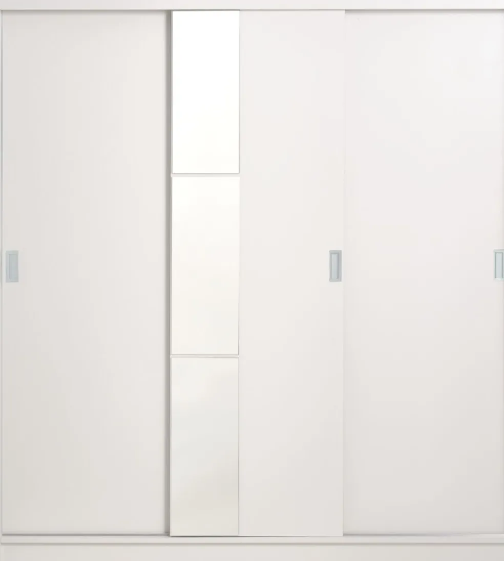 ODDERArmario ODDER 179x201 3 puertas correderas con espejo blanco
