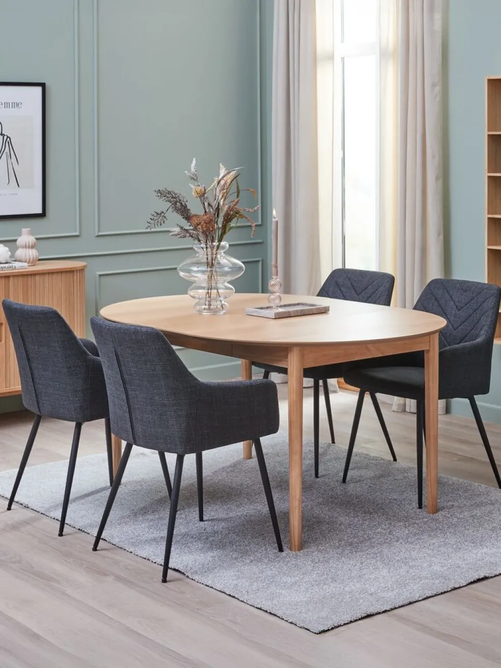 PURHUSSilla de comedor PURHUS gris/negro
