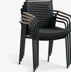 RANGSTRUP + NABEMesa RANGSTRUP Ø110 natural/negro + 4 sillas NABE negro