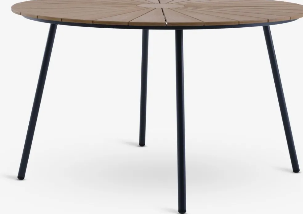 RANGSTRUP + NABEMesa RANGSTRUP Ø130 natural/negro + 4 sillas NABE negro