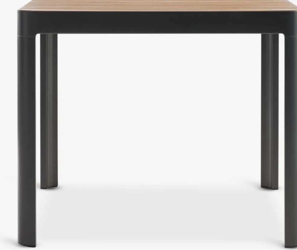 SIRDAL + SIRDALMesa SIRDAL L91 madera dura + 4 sillas SIRDAL gris