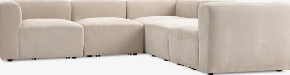 SKEJBYSofá modular SKEJBY 5 plazas rinconero tela beis