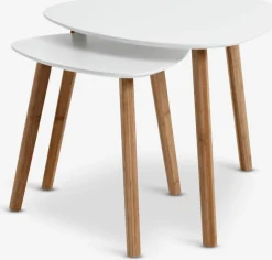 TAPSMesa auxiliar TAPS 55x55 blanco/bambú