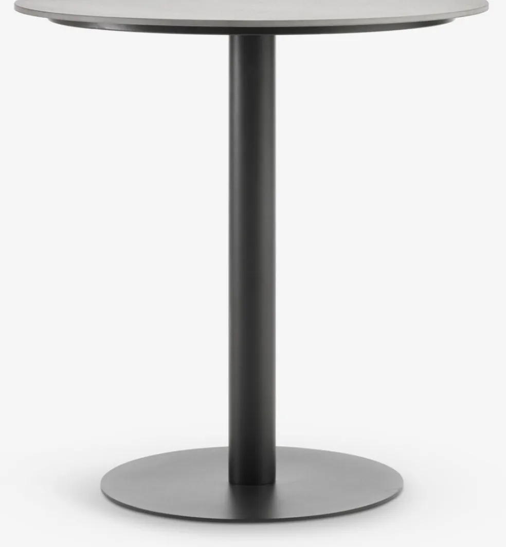 VAMDRUP + GLOMFJORDMesa VAMDRUP Ø70 gris + 2 sillas GLOMFJORD negro