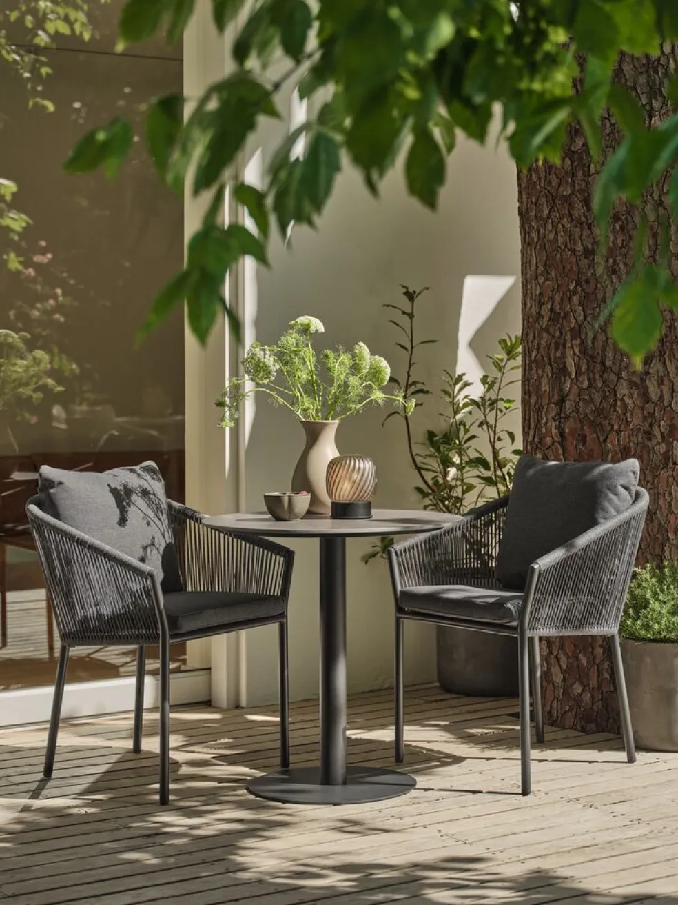 VAMDRUPMesa de balcón VAMDRUP Ø70 gris oscuro