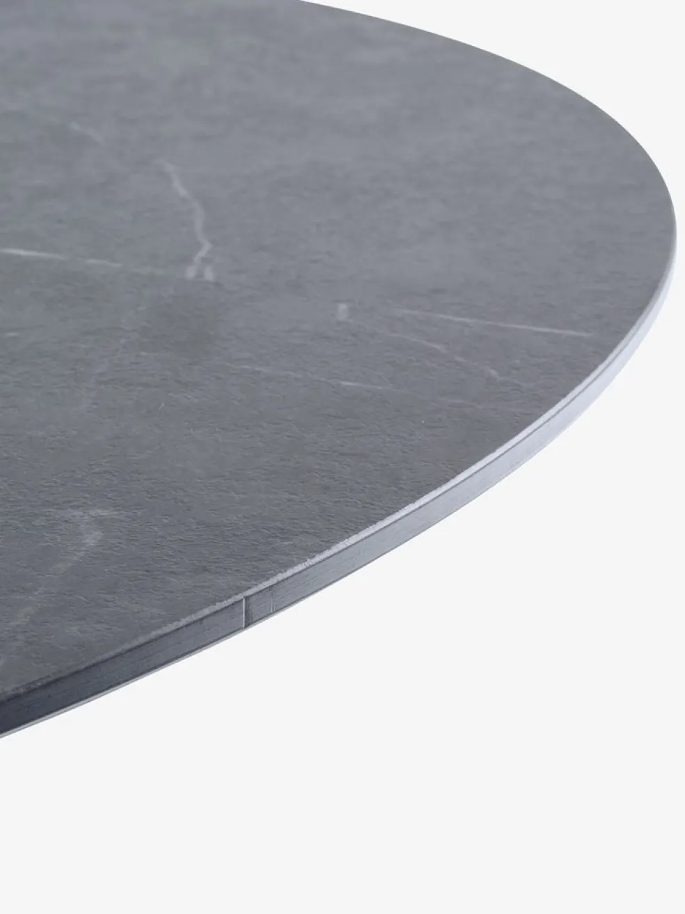 VAMDRUP + STRANDBYMesa VAMDRUP Ø120 + 4 sillas STRANDBY gris