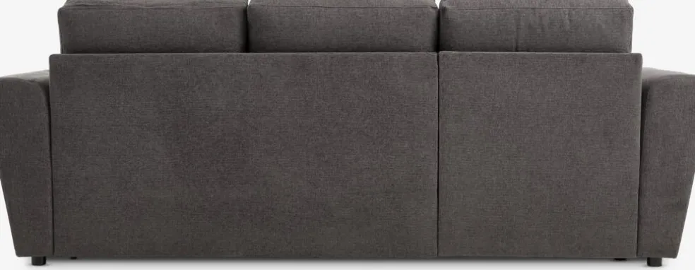 VEJLBYSofá cama con chaise longue VEJLBY tela gris oscuro