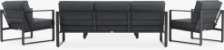 VONGEConjunto muebles jardín VONGE 5 plazas negro